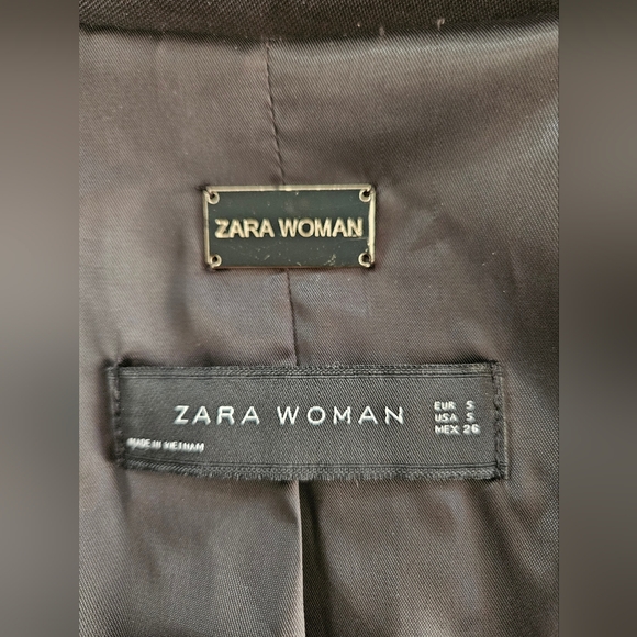 EUC Size S ZARA Black Trench Coat - Picture 11 of 11